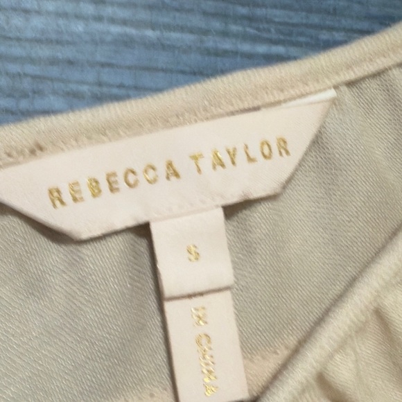 Rebecca Taylor Pique Top Small Cream Boho Chic Casual Preppy Whimsical Bell - Picture 5 of 9